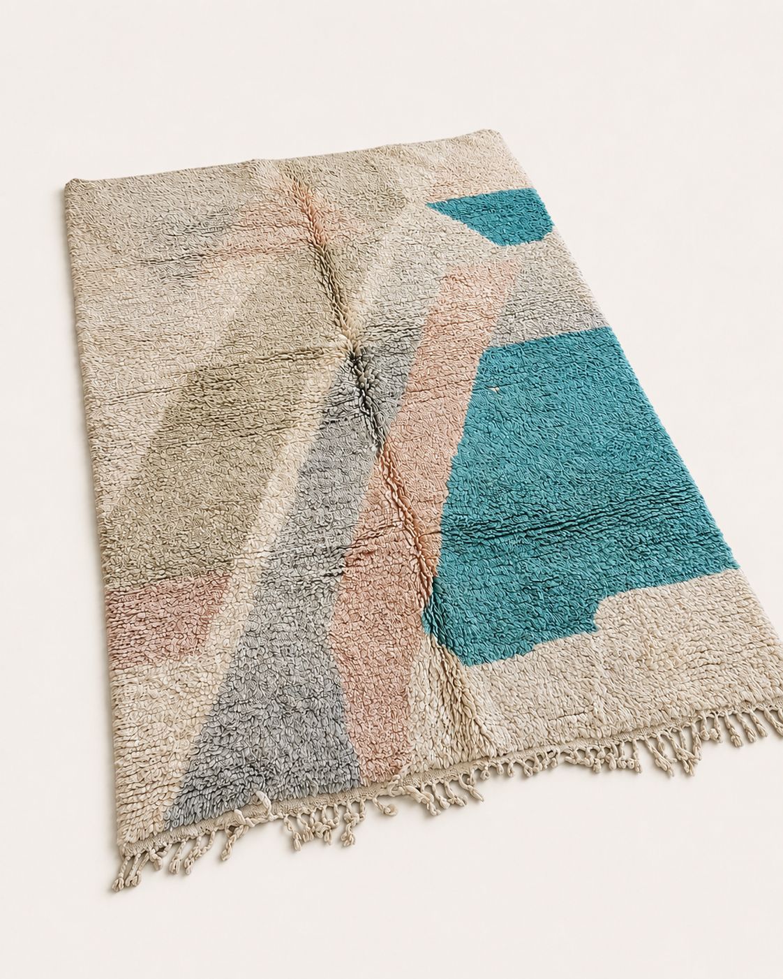 Back view showing the handmade construction and finished edges of the rug.