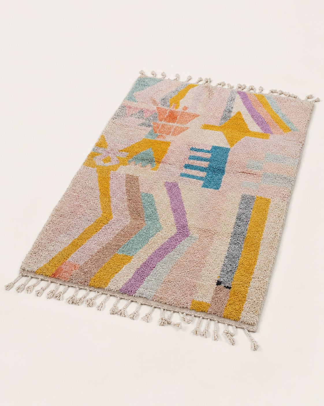 Back view showing the handmade rug construction and finished edges.
