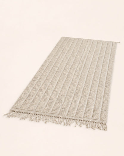 detailing the authentic hand-woven foundation and fiber structure.