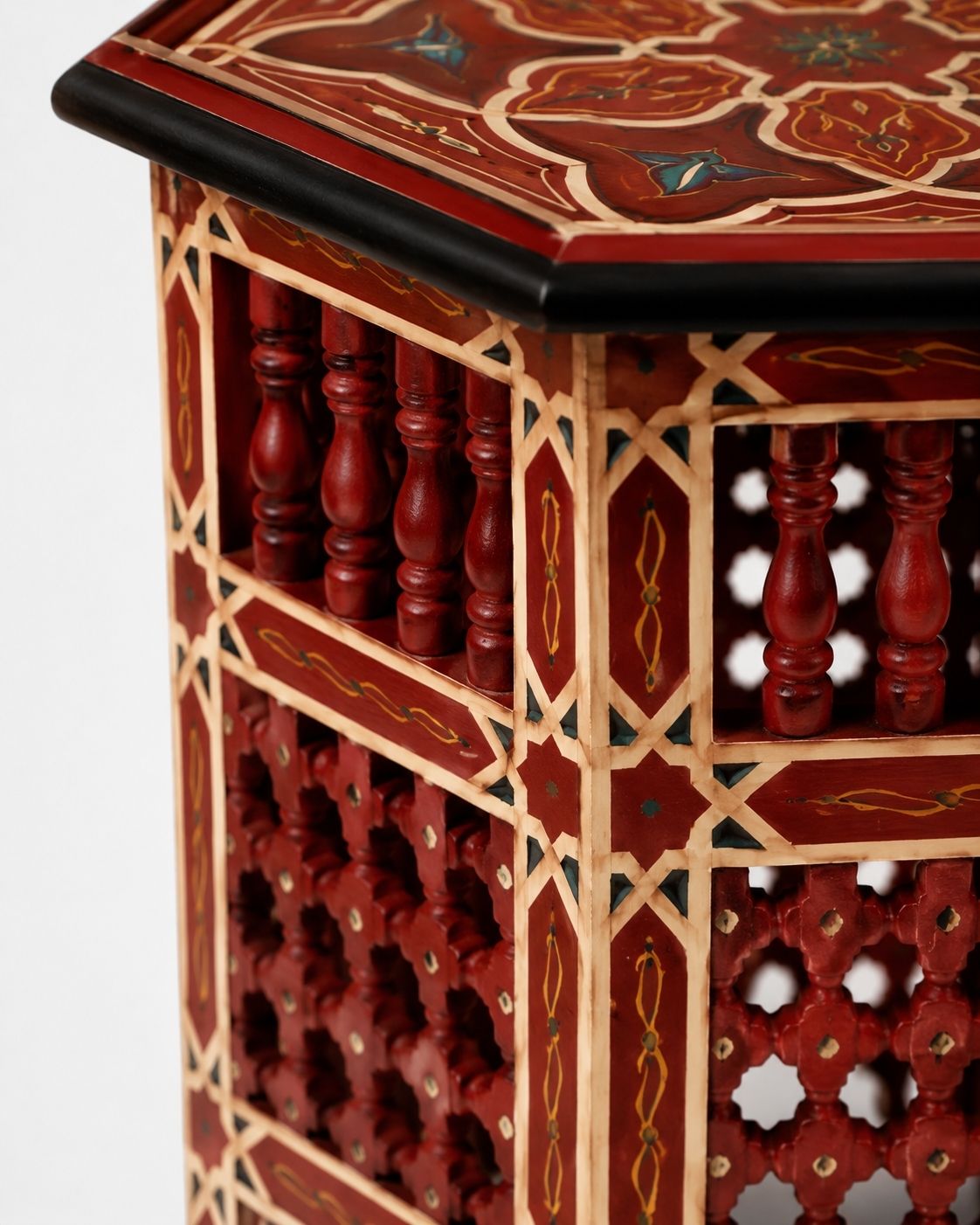 : KasbaSouk artisan Moroccan accent end table for bohemian home decor.