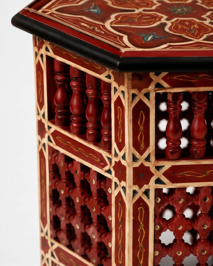 : KasbaSouk artisan Moroccan accent end table for bohemian home decor.